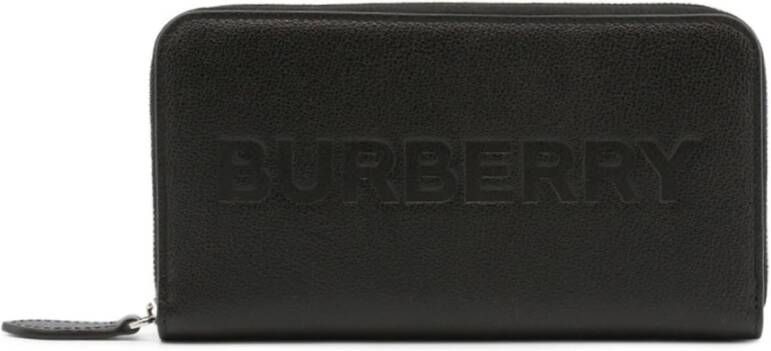 Burberry Leren Rits Portemonnee Stijlvol en Functioneel Black Dames