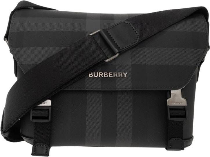 Burberry Signature Check Crossbody Tas Black Heren