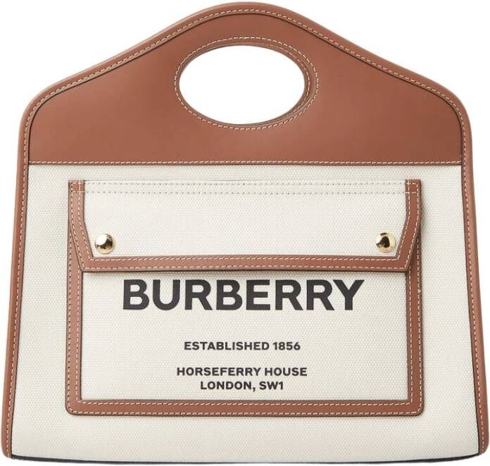 Burberry Canvas Schoudertas met Zak White Dames