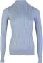 Burberry Silk Light Blue Turtleneck Sweater Blauw Dames - Thumbnail 1