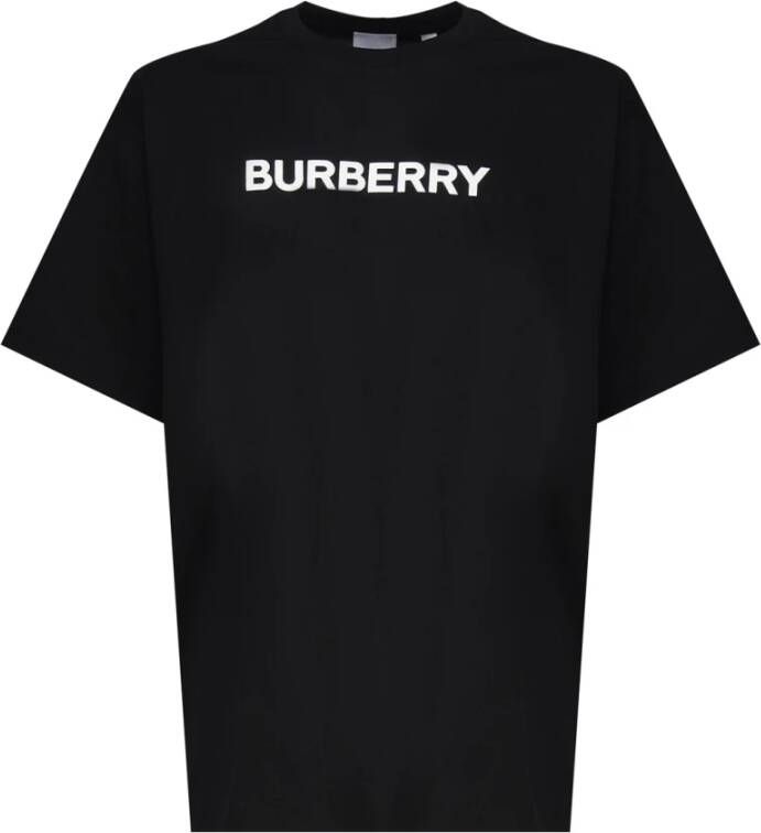 Burberry Zwart Logo Print Oversized T-shirt Zwart Heren