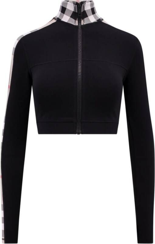 Burberry Zwarte Crop Sweatshirt met ritssluiting Zwart Dames
