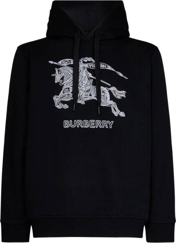 Burberry Zwarte hoodie met verstelbare trekkoord capuchon Zwart Heren