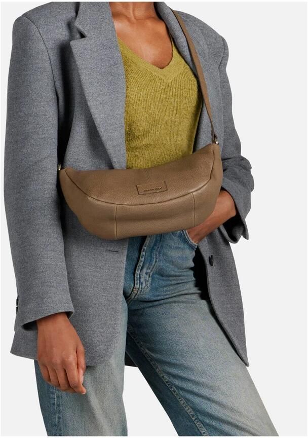 BURKELY leren crossbody tas Soft Skylar taupe