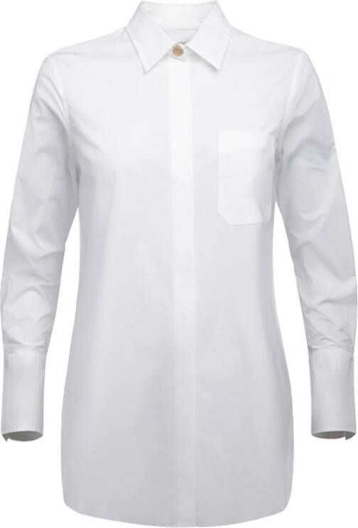 Busnel Adrianne Shirt Verfijnde Look Gouden B-Knoop Detail Wit Dames
