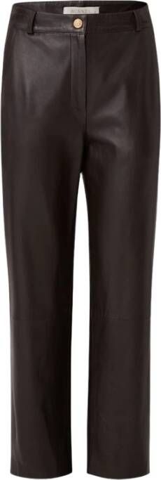 Busnel Andie Leren Broek Stijlvolle en veelzijdige broek Bruin Dames