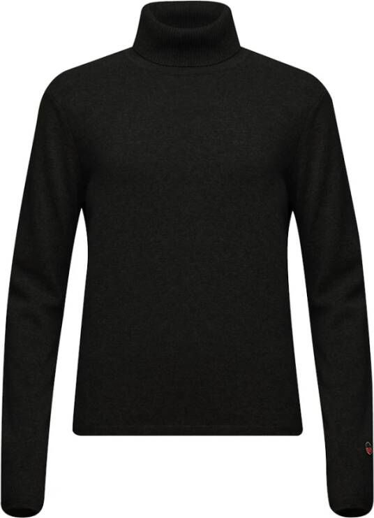 Busnel Basic Rollerneck Cashmere Sweater Zwart Dames