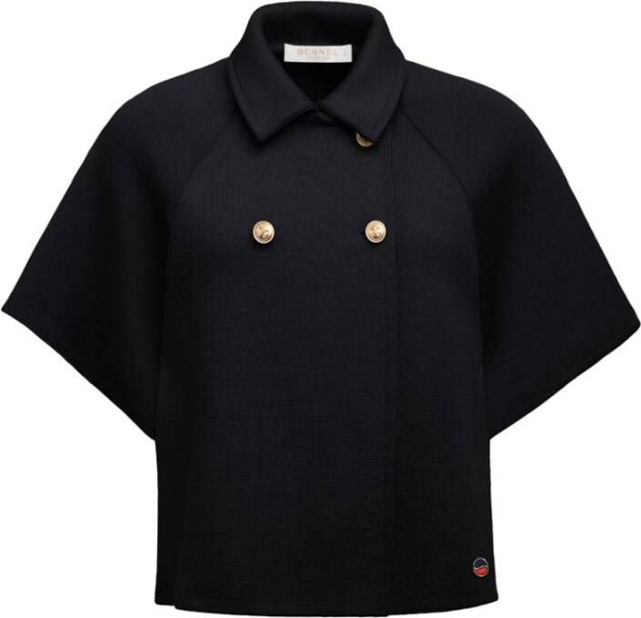 Busnel Gouden Ankerknoop Wollen Cape Black Dames