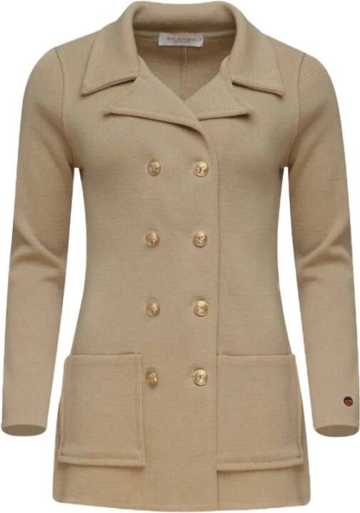 Busnel Jas met dubbele rij knopen Beige Dames