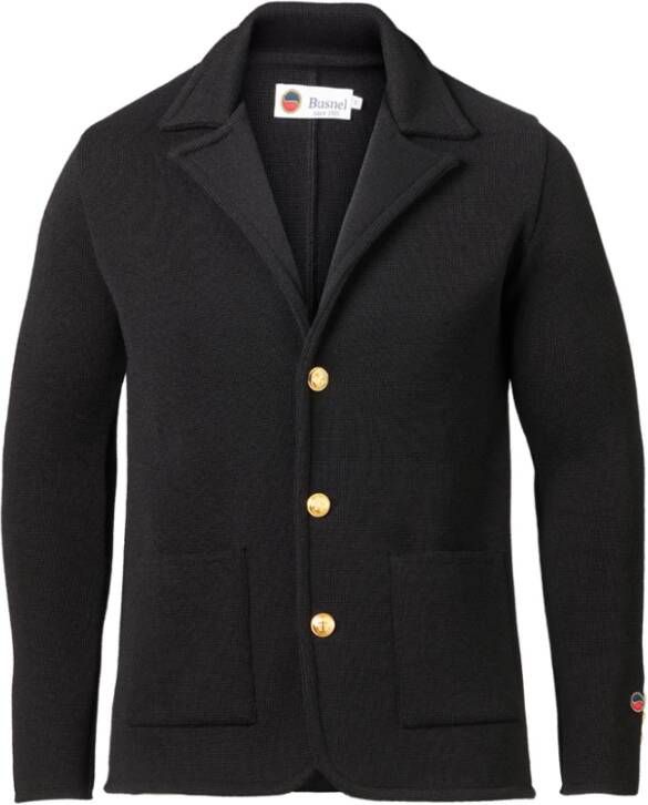 Busnel Klassieke Wollen Blazer Zwart Heren