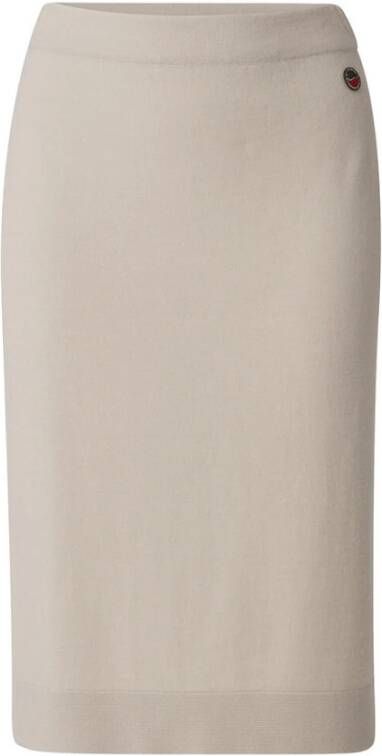 Busnel Halflange rok met gebreide details Beige Dames