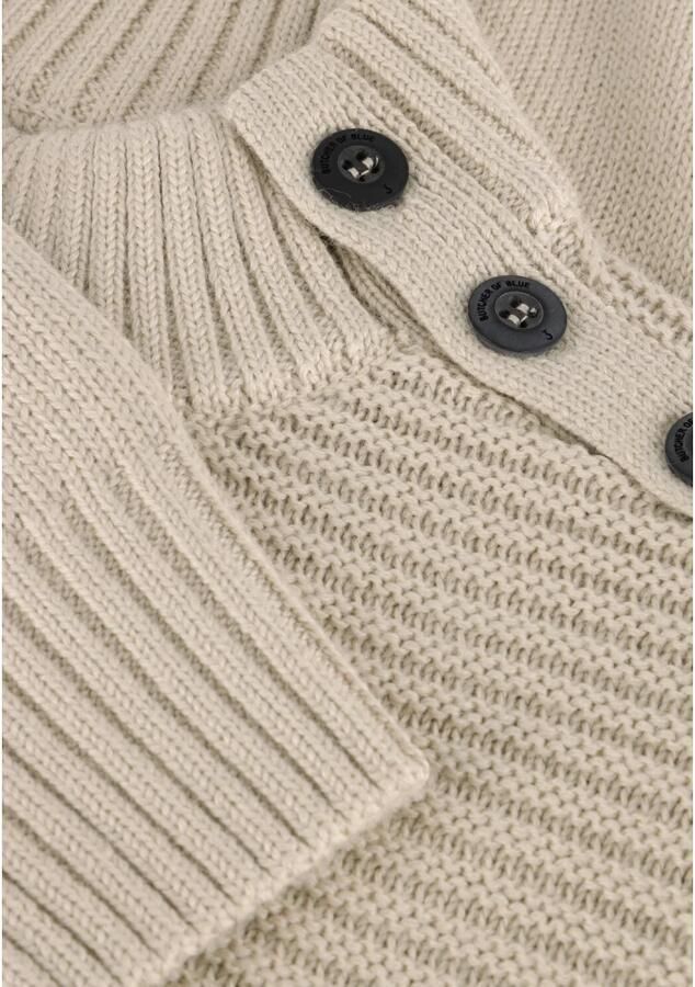 Butcher of Blue Beige Morris Mock Button Sweater Beige Heren