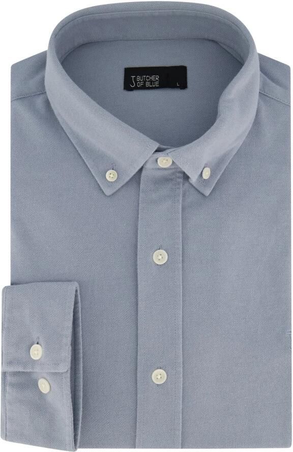 BUTCHER OF BLUE Heren Overhemden Robbins Clean Pique Shirt Lichtblauw