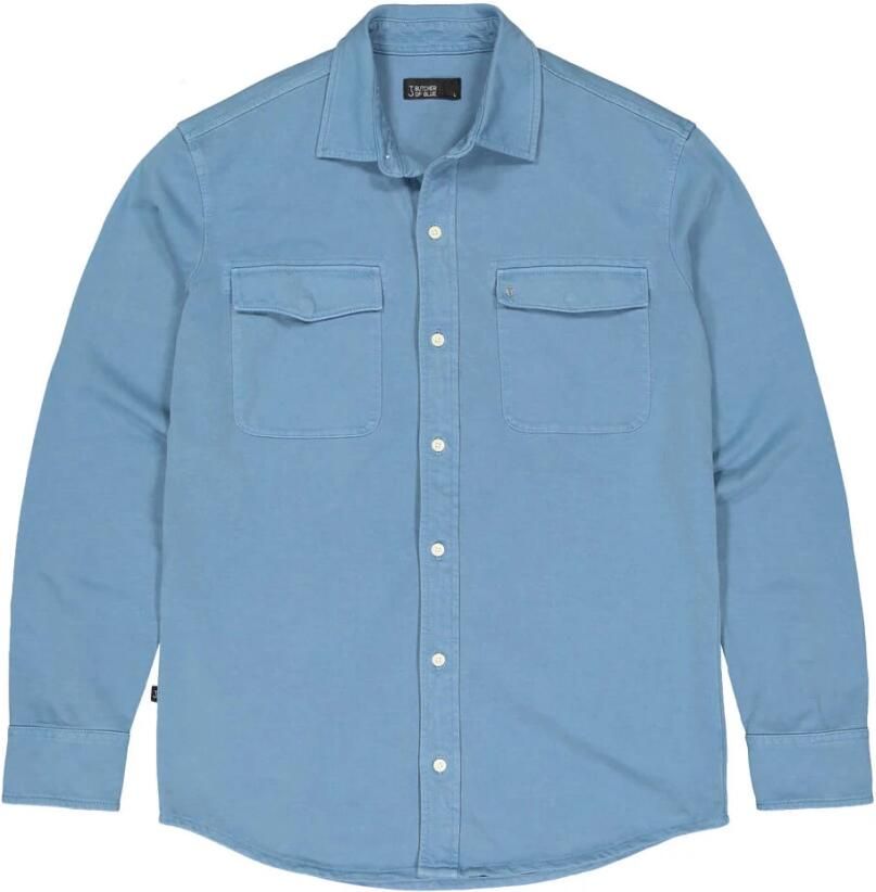 Butcher of Blue regular fit Finn Pocket Jersey overshirt blauw