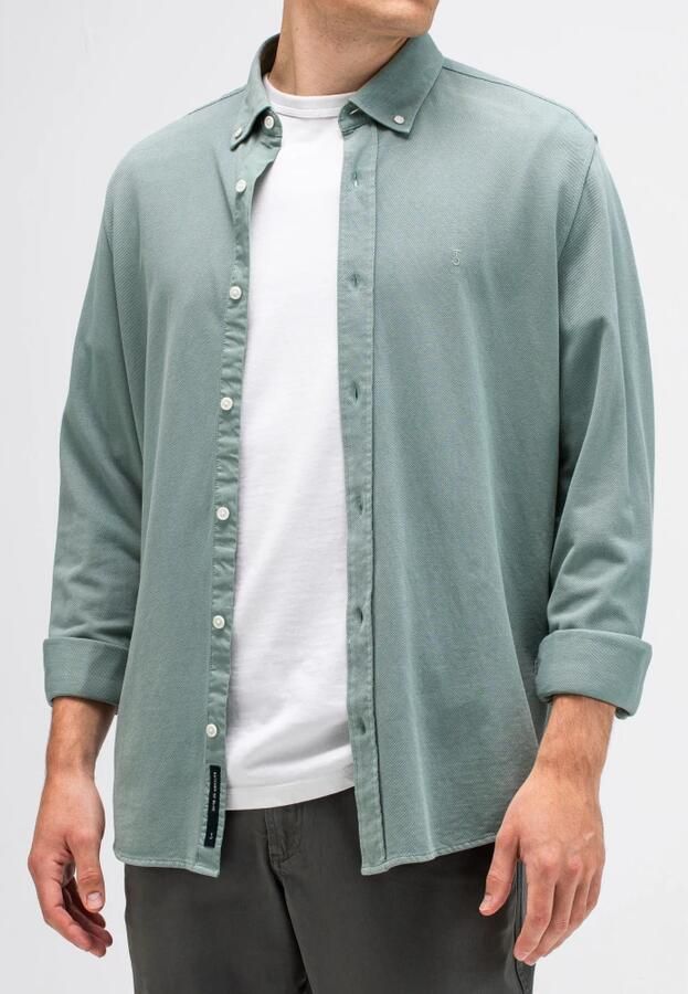 BUTCHER OF BLUE Heren Overhemden Robbins Clean Pique Shirt Groen