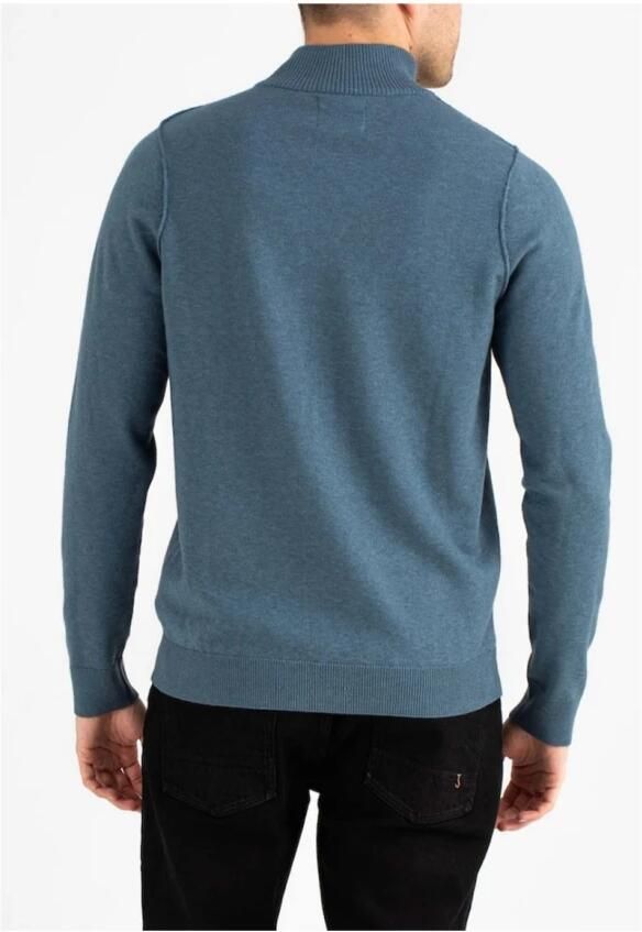 Butcher of Blue fijngebreide trui Clifden met wol en logo china grey - Foto 2