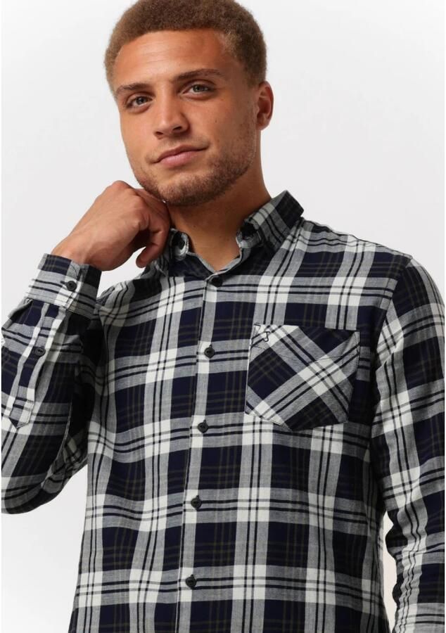 Butcher Of Blue Blauwe Casual Overhemd Robbins Mid Check Shirt