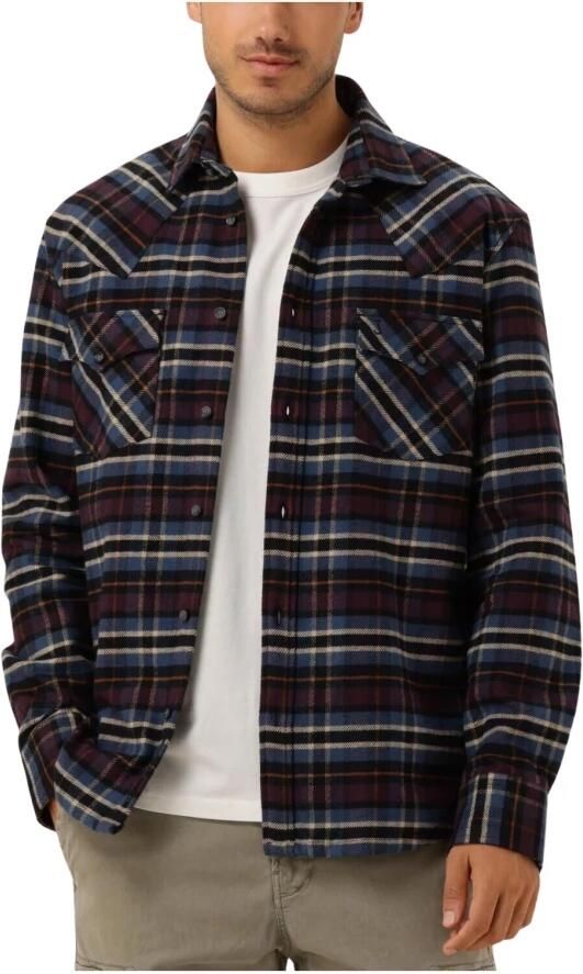 Butcher of Blue geruit flanellen overhemd Lanton Western pascha purple - Foto 3