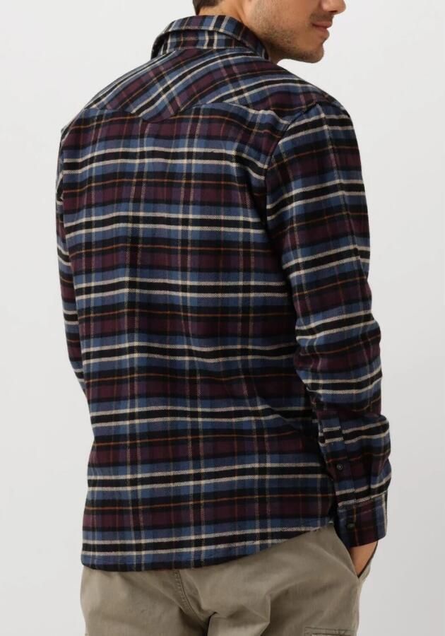 Butcher of Blue geruit flanellen overhemd Lanton Western pascha purple - Foto 2