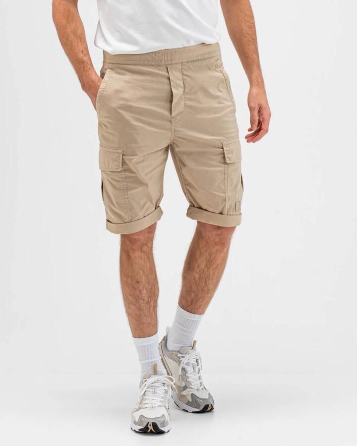 Butcher of Blue Slim Cargo Shorts met Cargo Zakken Beige Heren