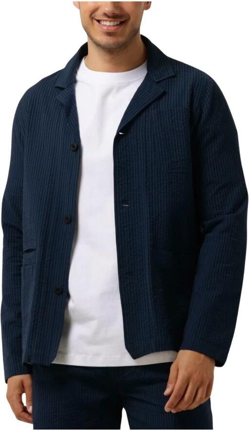 BUTCHER OF BLUE Heren Overhemden Worker Seersucker Blazer Blauw - Foto 6