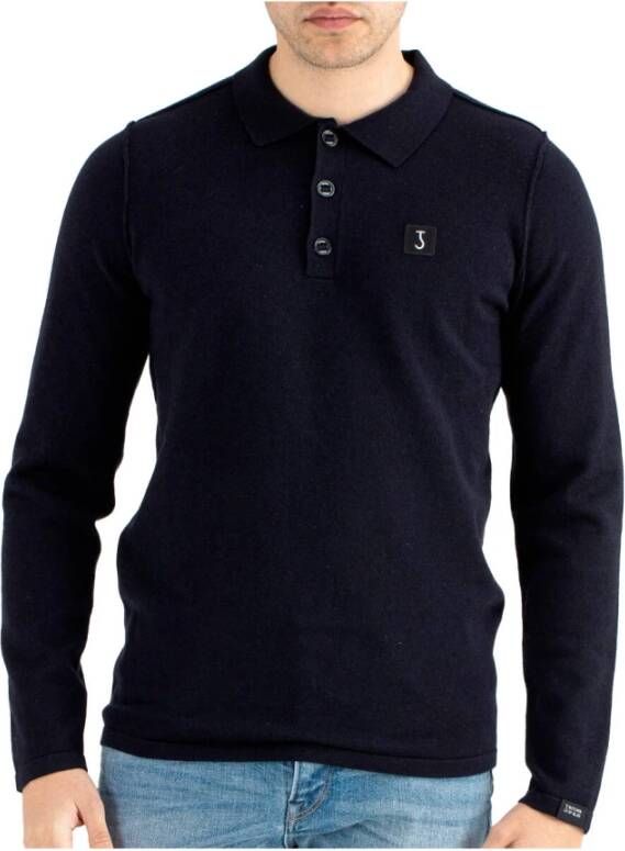 Butcher of Blue Clifden Polo Lange Mouw Blauw Heren