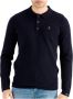 Butcher of Blue fijngebreide regular fit polo Clifden met wol en logo alaska blue - Thumbnail 11