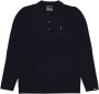 Butcher of Blue fijngebreide regular fit polo Clifden met wol en logo alaska blue - Thumbnail 3