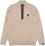 Butcher of Blue fijngebreide trui Clifden met wol en logo Casablanca Beige - Thumbnail 1
