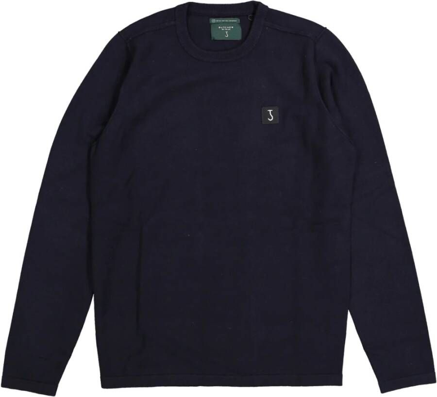 Butcher of Blue fijngebreide regular fit polo Clifden met wol en logo alaska blue - Foto 7