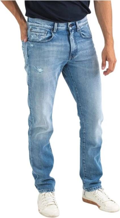 Butcher of Blue pantalon lichtblauw effen denim katoen - Foto 2