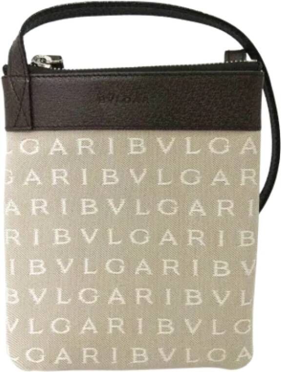 Bvlgari Vintage Pre-owned Canvas shoulder-bags Beige Dames
