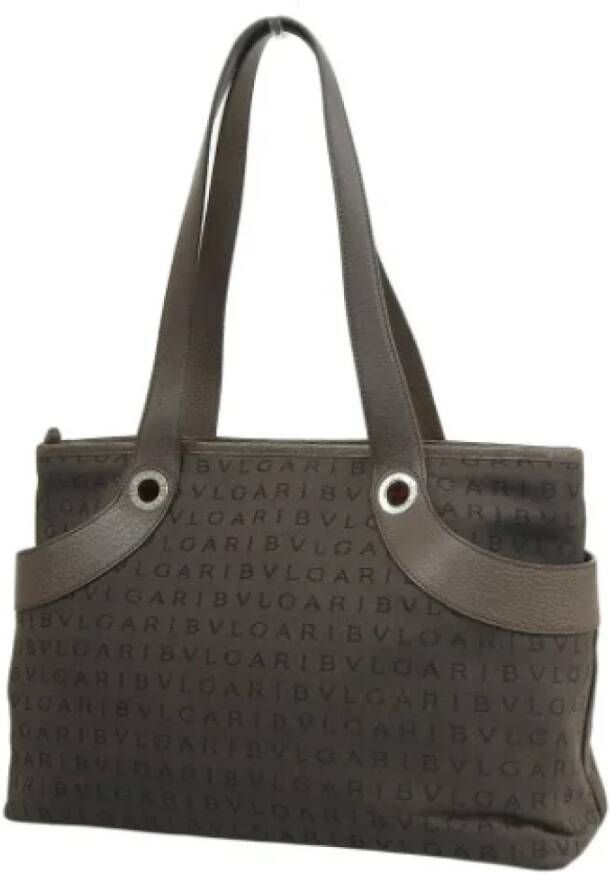 Bvlgari Vintage Pre-owned Canvas shoulder-bags Bruin Dames