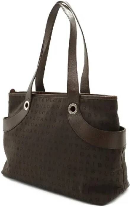 Bvlgari Vintage Pre-owned Canvas shoulder-bags Bruin Dames
