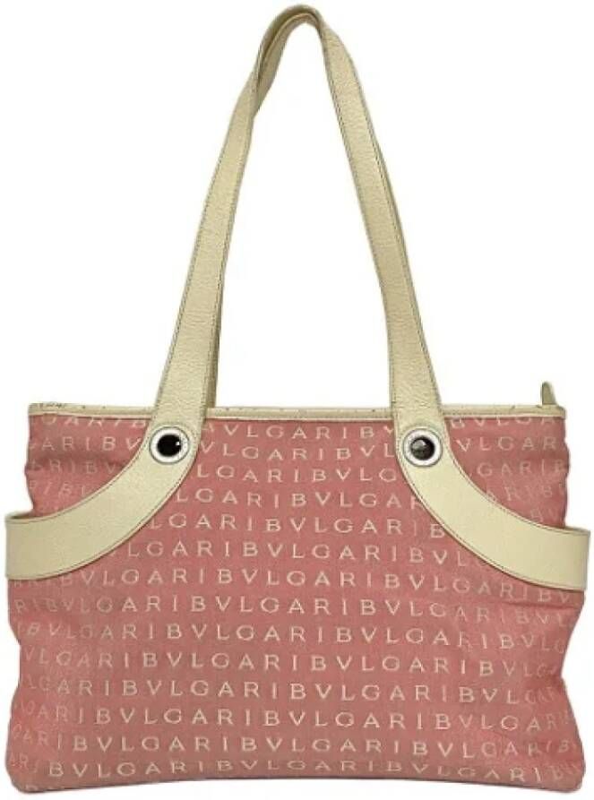 Bvlgari Vintage Pre-owned Canvas shoulder-bags Roze Dames