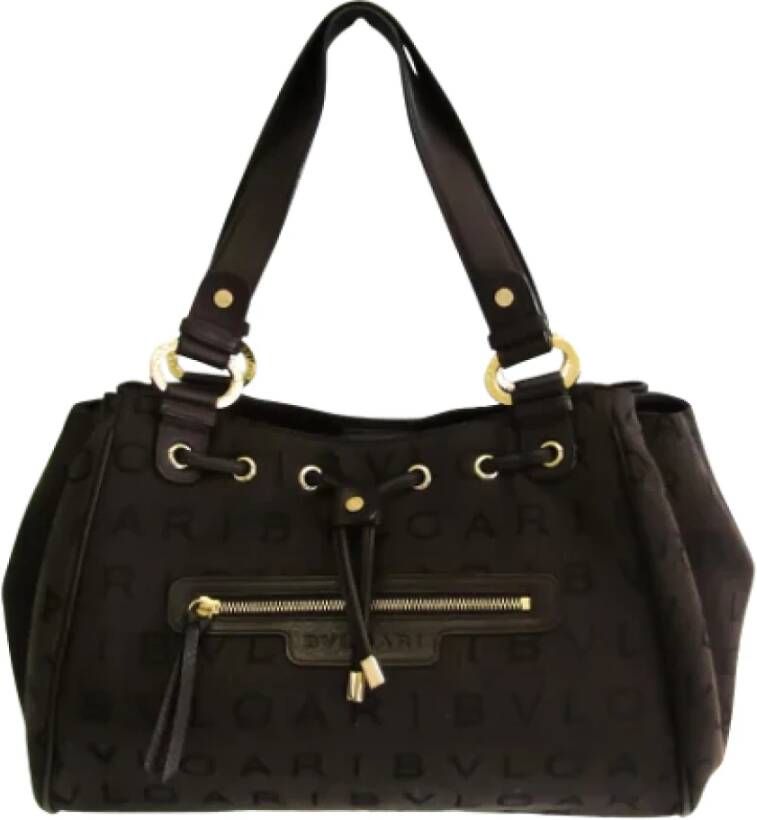 Bvlgari Vintage Pre-owned Canvas totes Bruin Dames