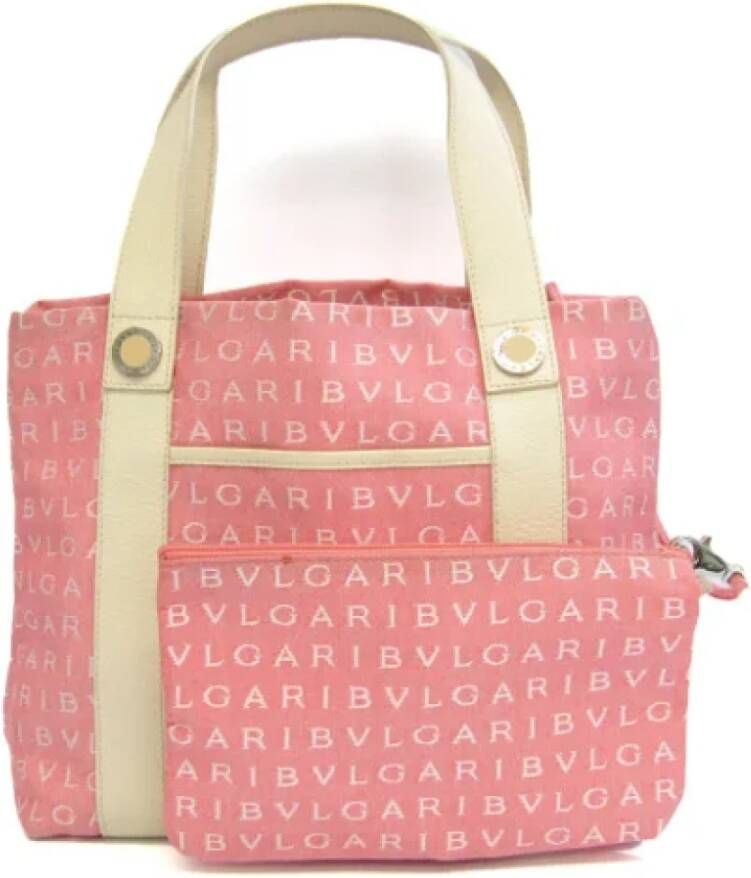 Bvlgari Vintage Pre-owned Canvas totes Roze Dames