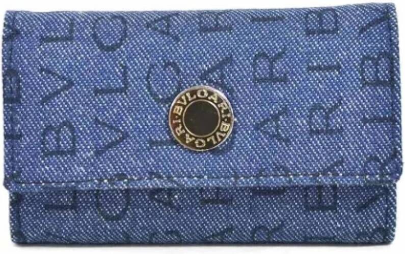 Bvlgari Vintage Pre-owned Denim wallets Blauw Dames