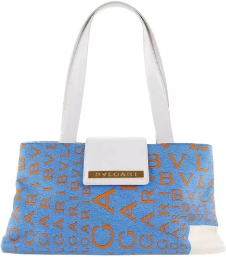 Bvlgari Vintage Pre-owned Fabric shoulder-bags Blauw Dames