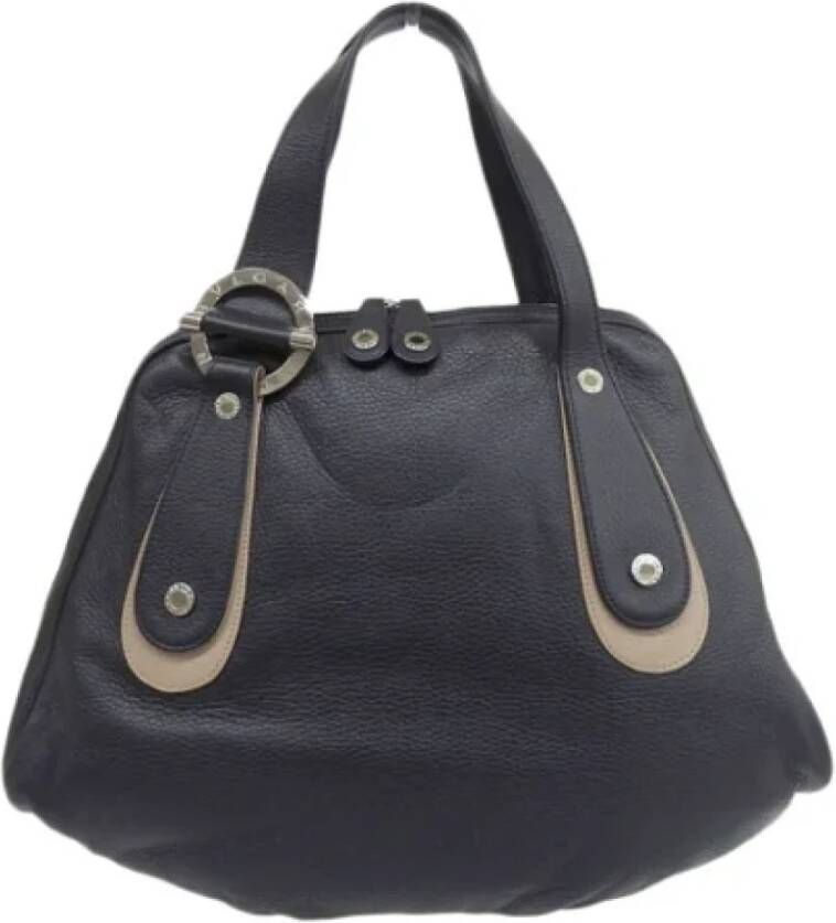 Bvlgari Vintage Pre-owned Leather handbags Blauw Dames