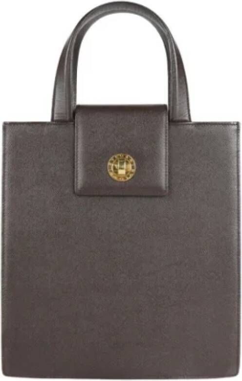 Bvlgari Vintage Pre-owned Leather handbags Bruin Dames