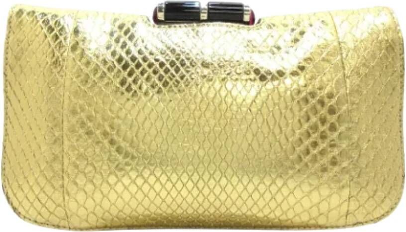 Bvlgari Vintage Pre-owned Leather handbags Yellow Dames