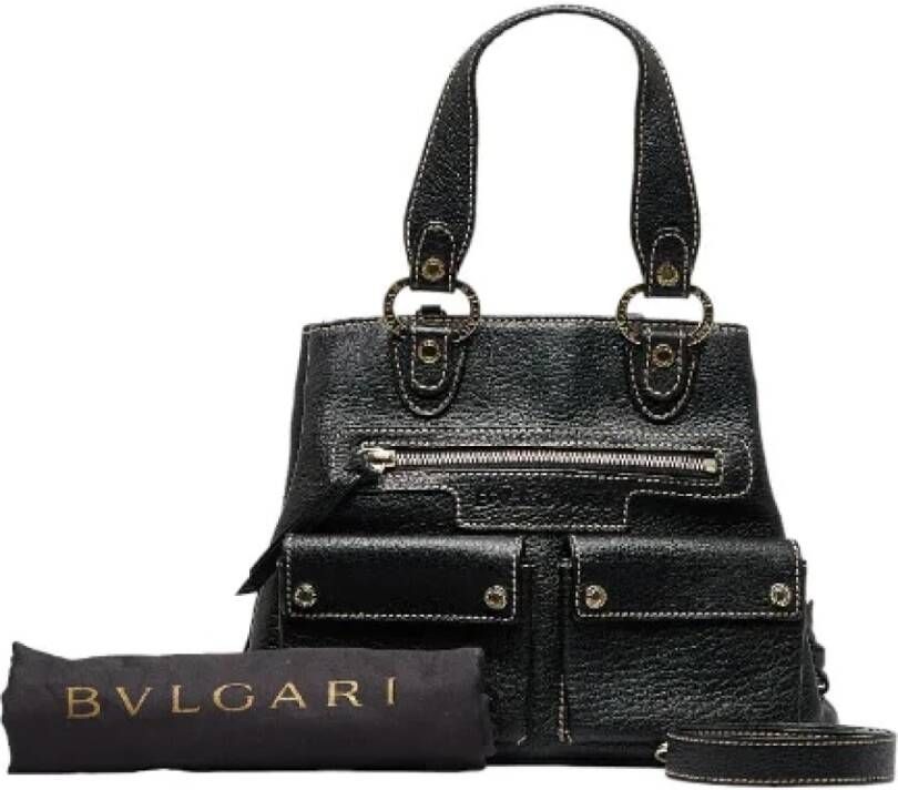 Bvlgari Vintage Pre-owned Leather handbags Zwart Dames