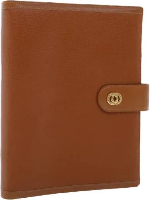 Bvlgari Vintage Pre-owned Leather home-office Bruin Dames