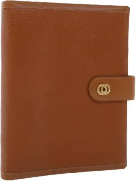 Bvlgari Vintage Pre-owned Leather home-office Bruin Dames