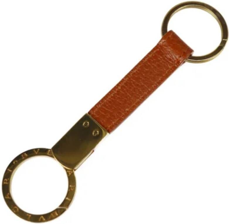 Bvlgari Vintage Pre-owned Leather key-holders Geel Dames