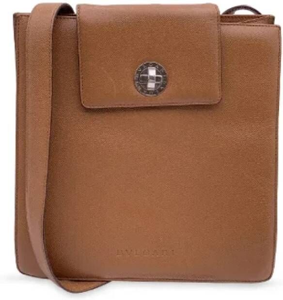 Bvlgari Vintage Pre-owned Leather shoulder-bags Beige Dames
