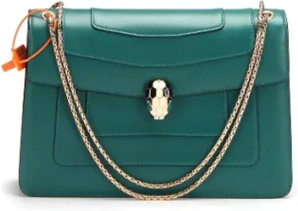 Bvlgari Vintage Pre-owned Leather shoulder-bags Groen Dames