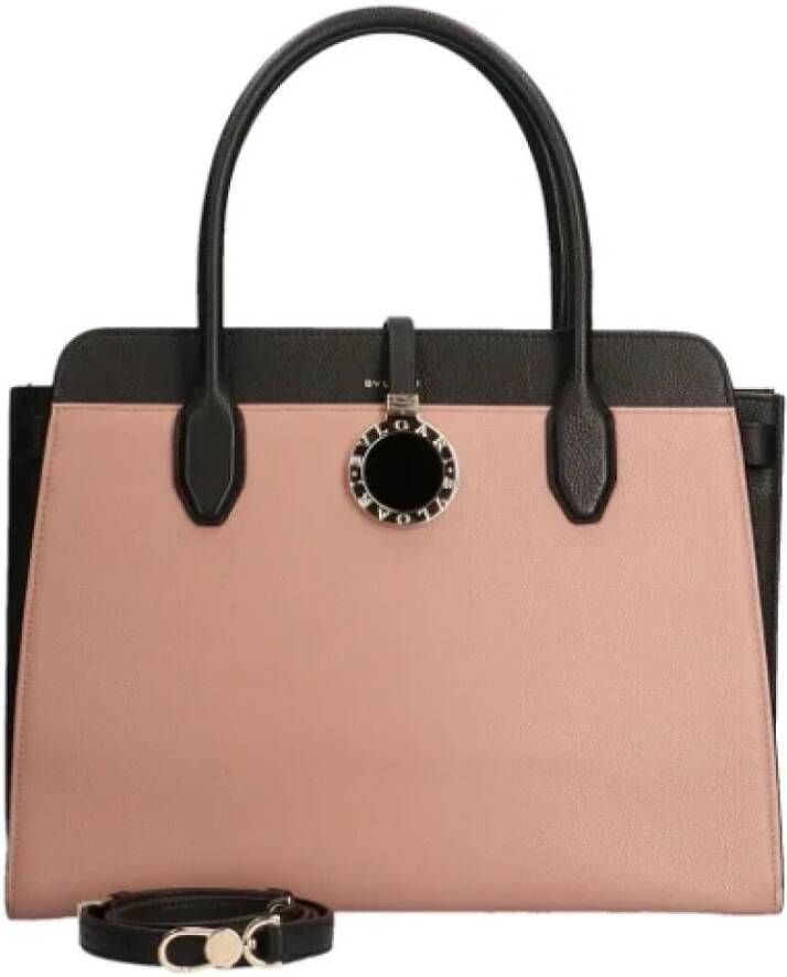 Bvlgari Vintage Pre-owned Leather shoulder-bags Roze Dames
