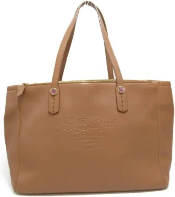 Bvlgari Vintage Pre-owned Leather totes Bruin Dames